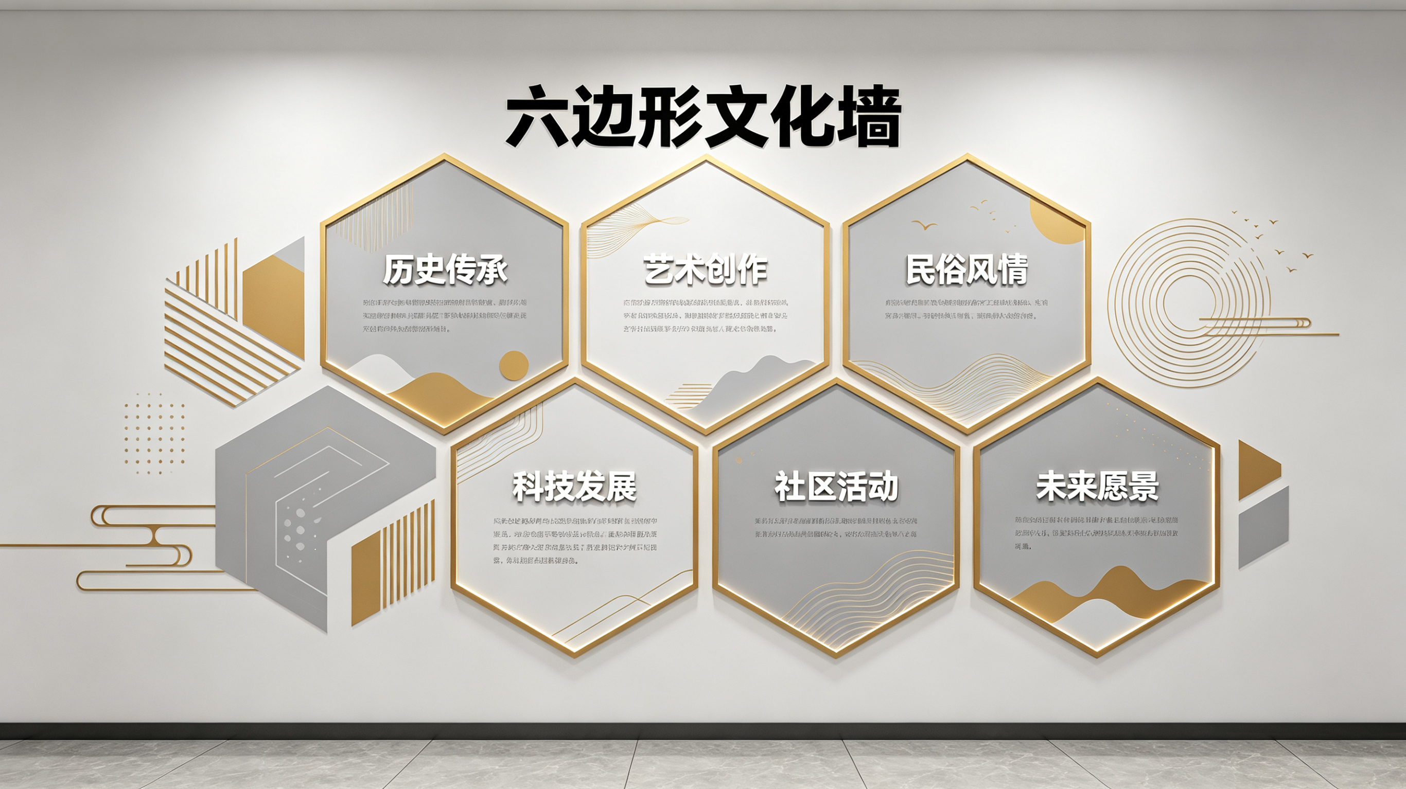 晴隆企业文化墙 | 六边形信息美学